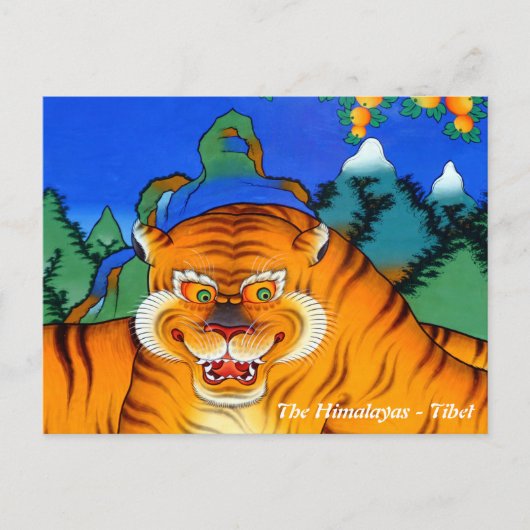 Tijger, Himalaya, oerwoud Nepal / Tibet Briefkaart (Voorkant)