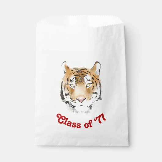 Tijger Hoofd Waterverf Klasse Reünie Partij Bedankzakje (Voorkant)