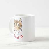 Tijger Hoofd Waterverf Klasse Reünie Partij Koffiemok (Voorkant links)