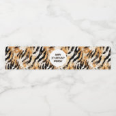 Tijger huidpatroon, Safari Boy 1e verjaardag Waterfles Etiket (Enkel label)