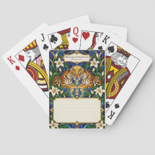 Tijger Huwelijks Gastboek Handtekening Deck Pokerkaarten