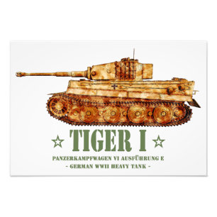 Tijger I Tweede Wereldoorlog Duitse Zware Tank Pan Foto Afdruk