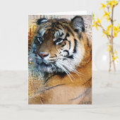 Tijger I Wenskaart Kaart (Gele Bloem)