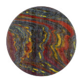 tijger ijzer in rood, geel, blauw snijplank (Voorkant)