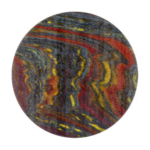 tijger ijzer in rood, geel, blauw snijplank