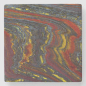 tijger ijzer in rood, geel, blauw stenen onderzetter (Voorkant)