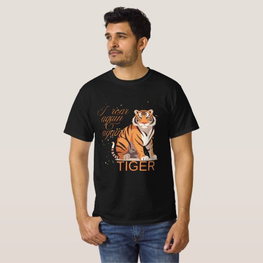 Tijger- Ik brullen keer op keer t-shirt (Voorkant volledig)