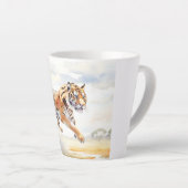 Tijger in actie 2 latte mok (Rechterhoek)