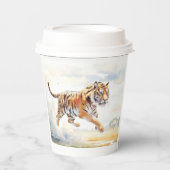 Tijger in actie 2 papieren bekers (Voorkant)
