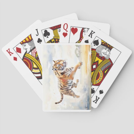 Tijger in actie 2 pokerkaarten (Achterkant)
