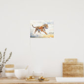 Tijger in actie 2 poster (Keuken)