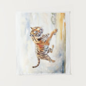 Tijger in actie 2 wandkleed (Voorkant)