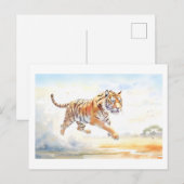 Tijger in actie 3 briefkaart (Voorkant / Achterkant)
