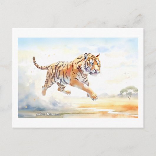 Tijger in actie 3 briefkaart (Voorkant)
