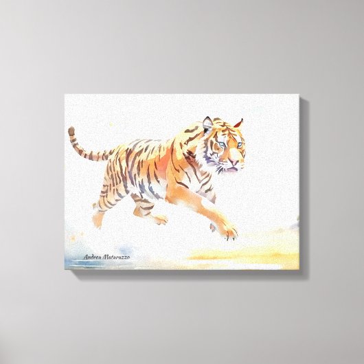 Tijger in actie 3 canvas afdruk (Voorkant)