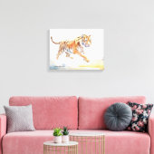 Tijger in actie 3 canvas afdruk (Insitu (Woonkamer))
