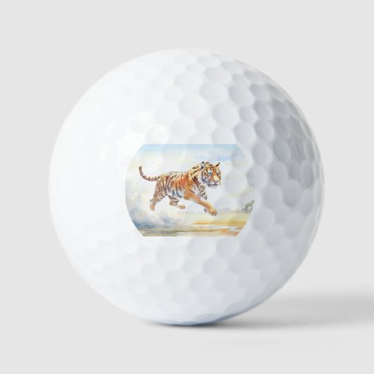 Tijger in actie 3 golfballen (Voorkant)