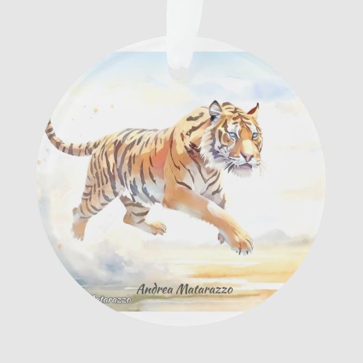 Tijger in actie 3 ornament (voorkant)