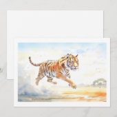 Tijger in actie 3 platte Kaart (Voorkant / Achterkant)