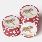 Tijger in actie 3 poker chips (Opstapeling)