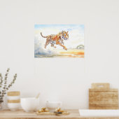Tijger in actie 3 poster (Keuken)