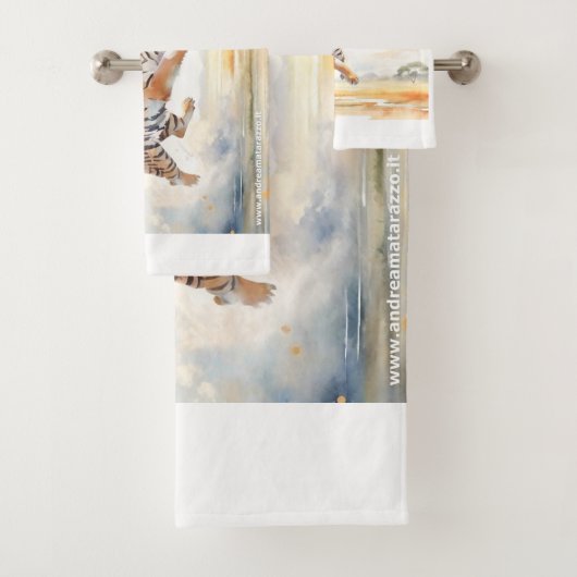 Tijger in actie bad handdoek (Insitu)