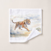 Tijger in actie bad handdoek (Wasdoekje)