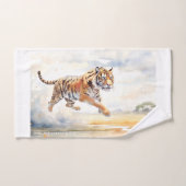 Tijger in actie bad handdoek (Handdoek)
