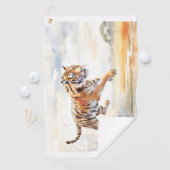 Tijger in actie golfhanddoek (Insitu)