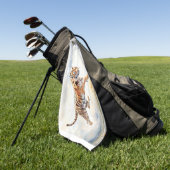 Tijger in actie golfhanddoek (Groen)