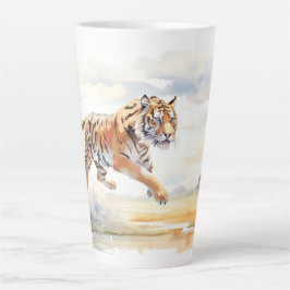 Tijger in actie latte mok