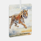 Tijger in actie metalen ornament (Voorkant Rechts)