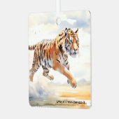 Tijger in actie metalen ornament (Voorkant links)