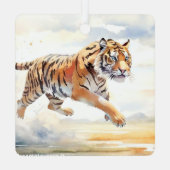 Tijger in actie metalen ornament (Achterkant)