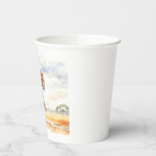 Tijger in actie papieren bekers (Links)