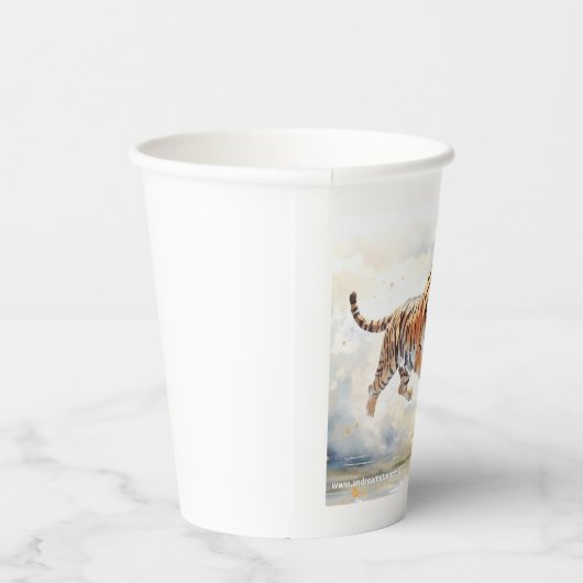 Tijger in actie papieren bekers (Rechts)