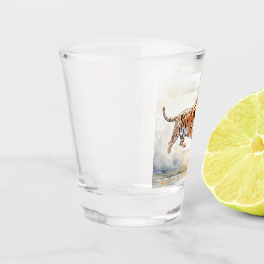 Tijger in actie shot glas (Links)