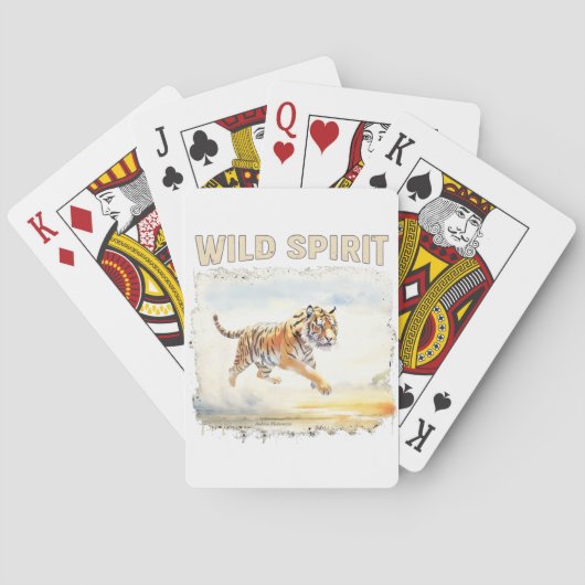 Tijger in Actie - Wilde Geest Pokerkaarten (Achterkant)