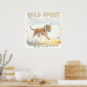 Tijger in Actie - Wilde Geest Poster (Keuken)