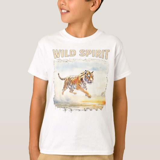 Tijger in Actie - Wilde Geest T-shirt (Voorkant)