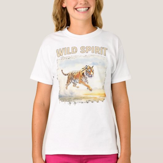 Tijger in Actie - Wilde Geest T-shirt (Voorkant)
