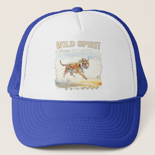 Tijger in Actie - Wilde Geest Trucker Pet (Voorkant)