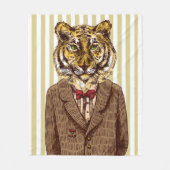 Tijger in avond Draag Fleece Deken (Voorkant)