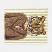 Tijger in avond Draag Fleece Deken (Voorkant (Horizontaal))