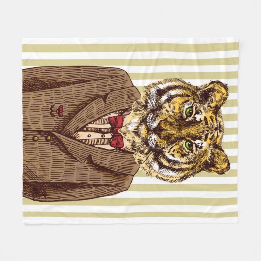 Tijger in avond Draag Fleece Deken (Voorkant (Horizontaal))