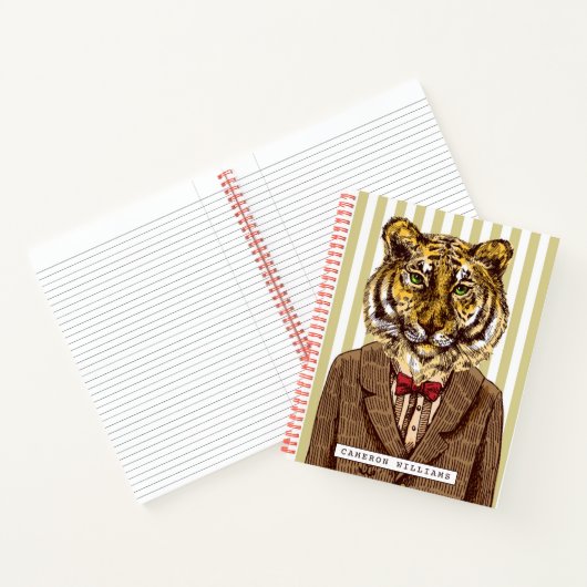 Tijger in avond Draag | Jouw namen toevoegen Notitieboek (Binnen)