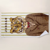 Tijger in avond Draag | Jouw namen toevoegen Strandlaken (Voorkant)