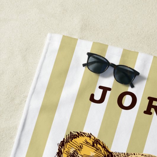 Tijger in avond Draag | Jouw namen toevoegen Strandlaken (In situ)