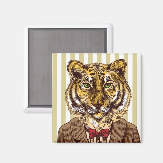 Tijger in avond Draag Magneet (Voorkant / Achterkant)