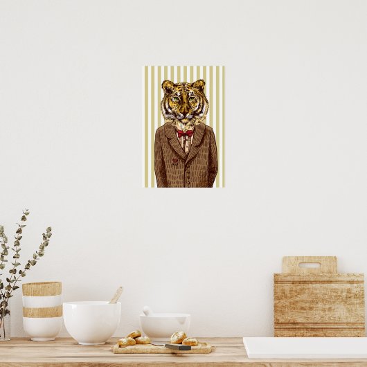 Tijger in avond Draag Poster (Keuken)